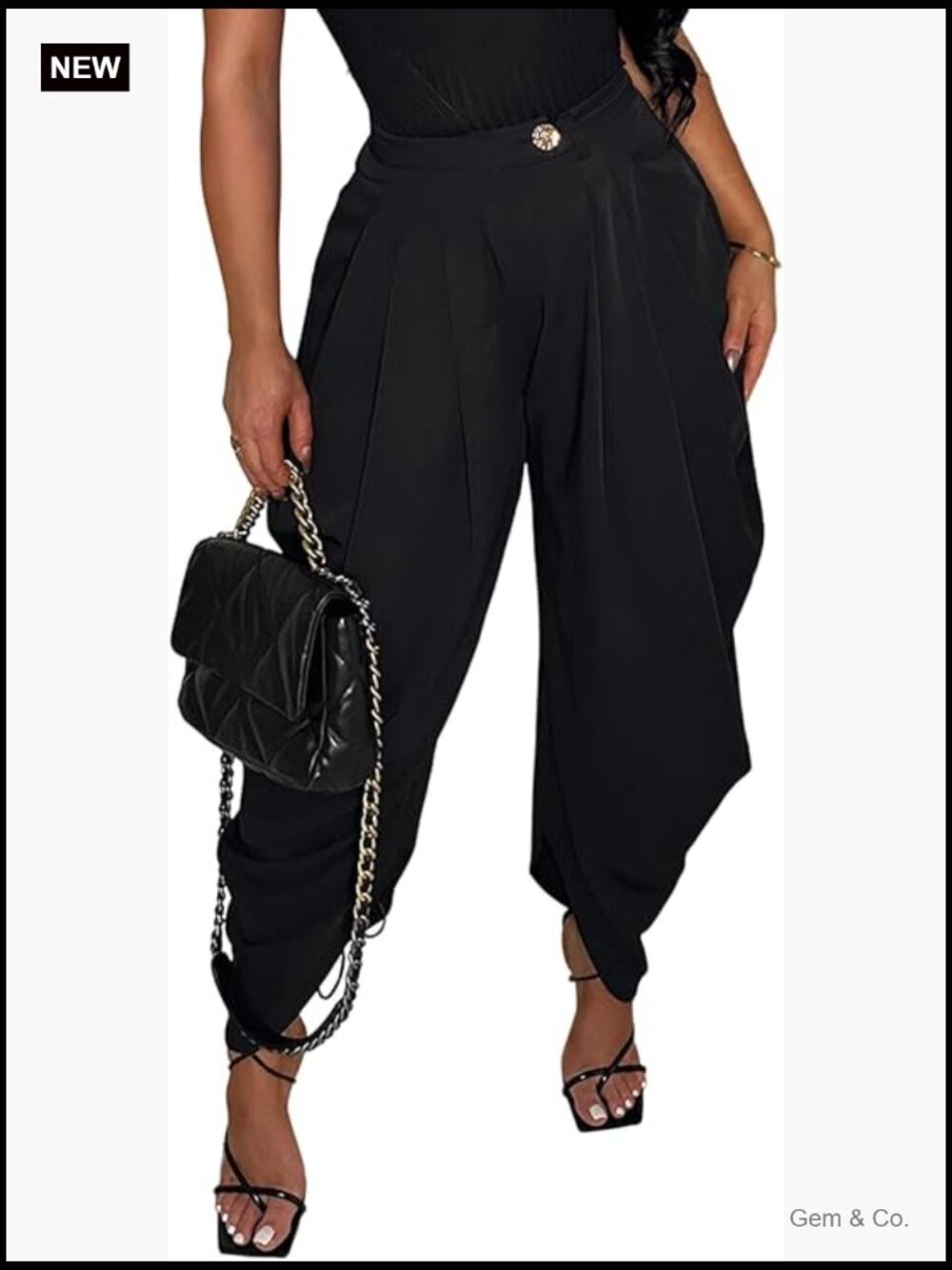 High Waisted Pleated Wide Leg Dress Pants Business Casual Trousers